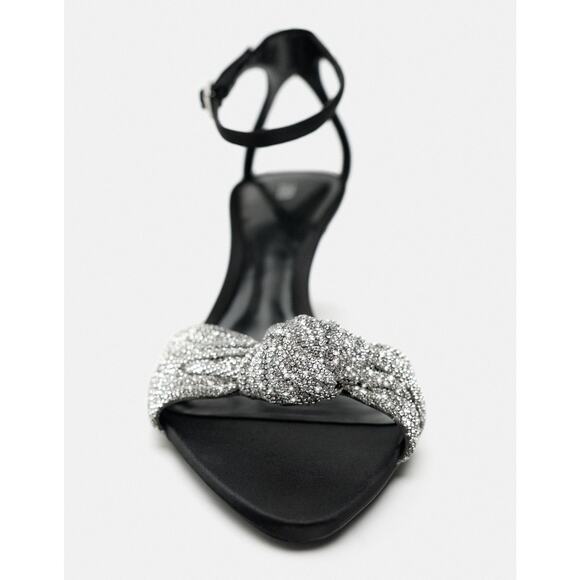 RARE!!! ZARA Embellished Heeled Sandals NWT - Picture 8 of 14